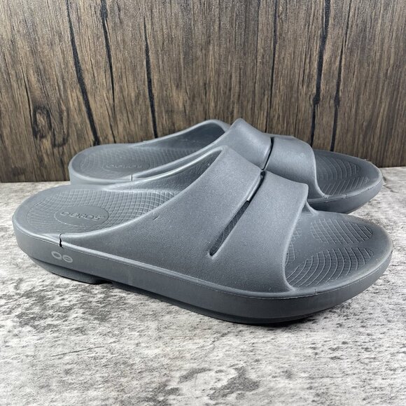 OOFOS OOahh Sport Flex Slides Recovery Sandals Gray Mens Sz 10 main image 5